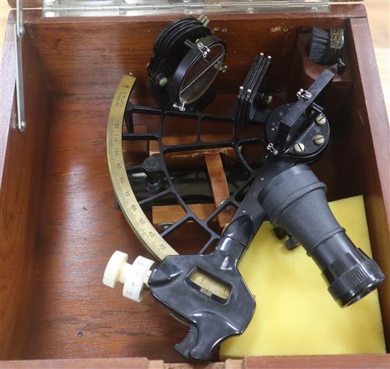 A C. Plath of Hamburg cased sextant